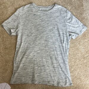 All Saints Heathered Light Gray Short Sleeve Crew Tee